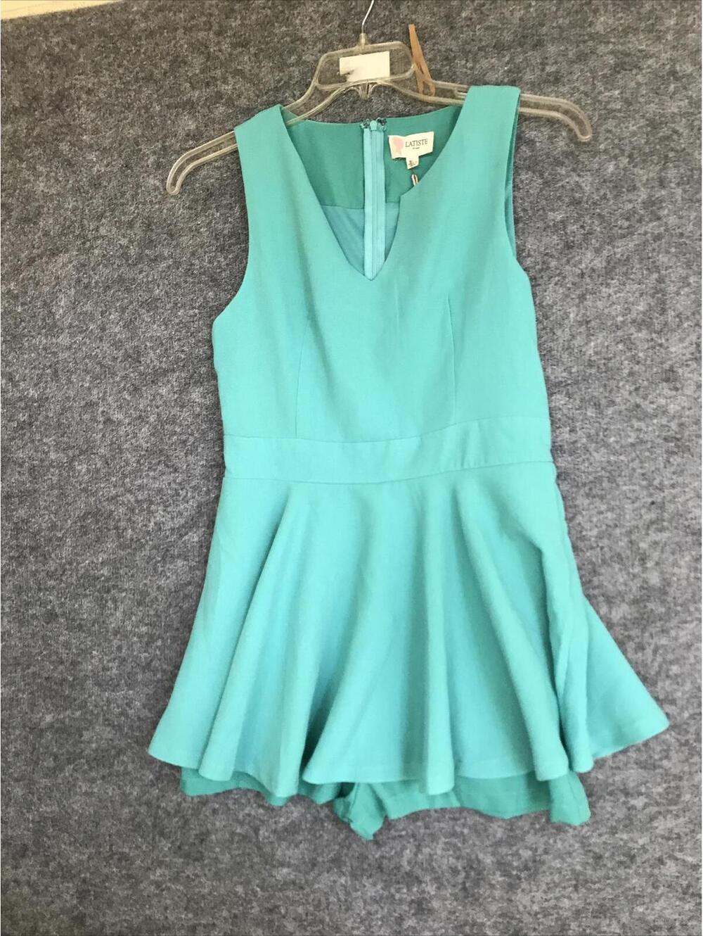 L'Atiste by amy Women Dress Size L Green Short Sleeveless